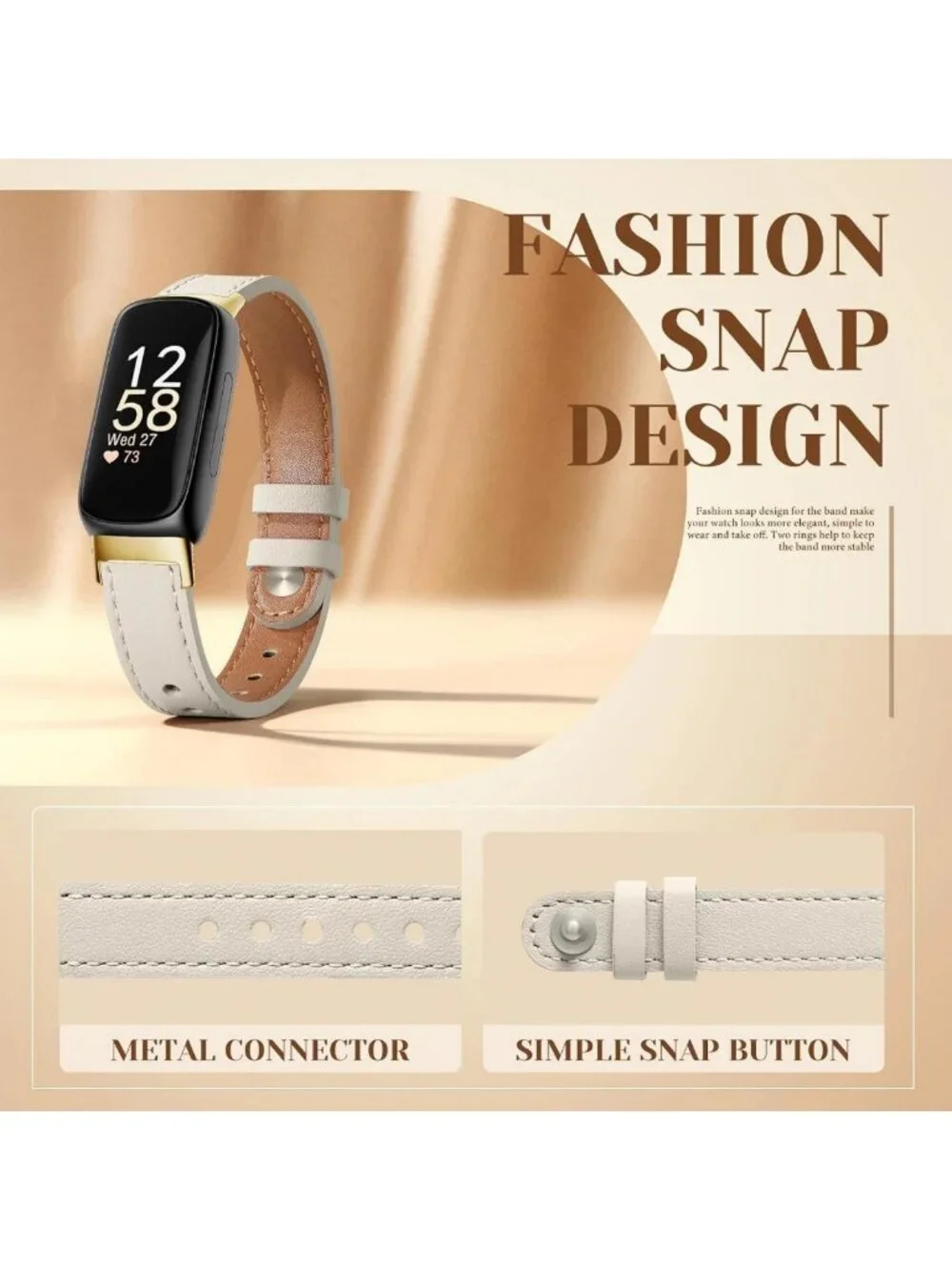 Sleek Adjustable Leather Band for Fitbit Inspire 3 | Sporty Replacement Straps